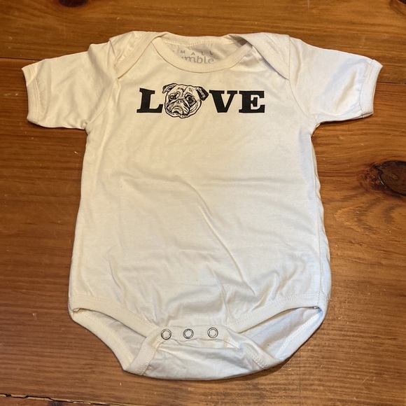 NWOT! SMALL RUMBLE 12-18M Pug Screen Printed Body Suit SS Unisex - Picture 6 of 14